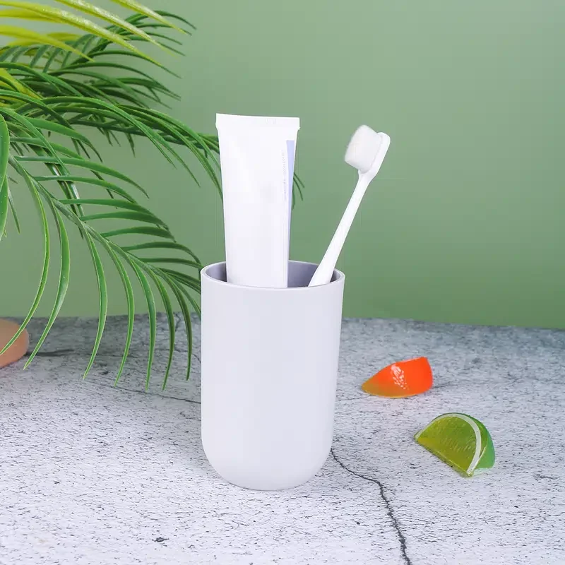 

1pc Simple Gargle Cup Plastic Toothbrush Holder Bathroom CupTooth Brushing Tumbler Reusable Bathroom Drinking Cup Rinsing Cup