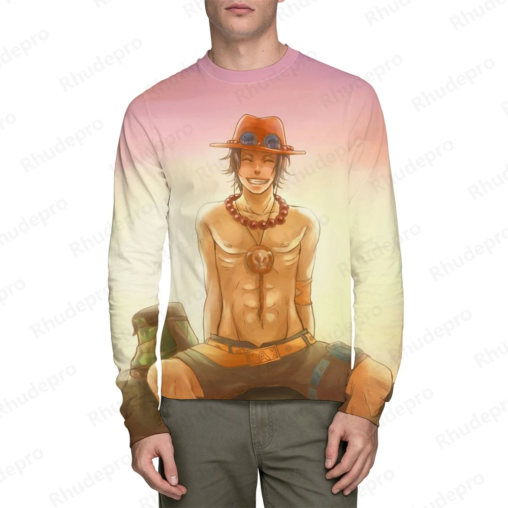 Осенняя японская аниме новая цельный Portgas D Ace 3D печать Косплей Футболка женские и