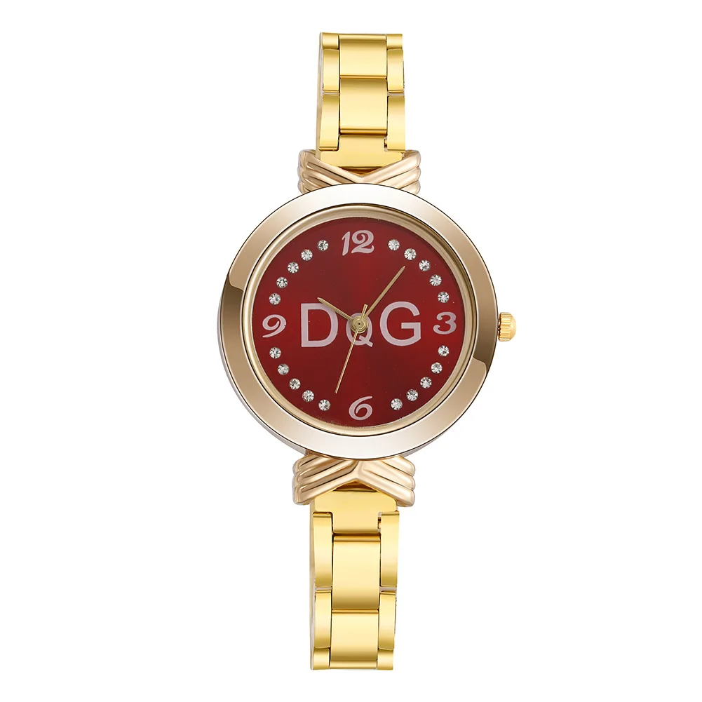 Reloj Mujer Fashion Luxury Brand DQG Wome Watches Ladies Rhinestone Gold Stainless Steel Dress Quartz Watches Kobiet Zegarka