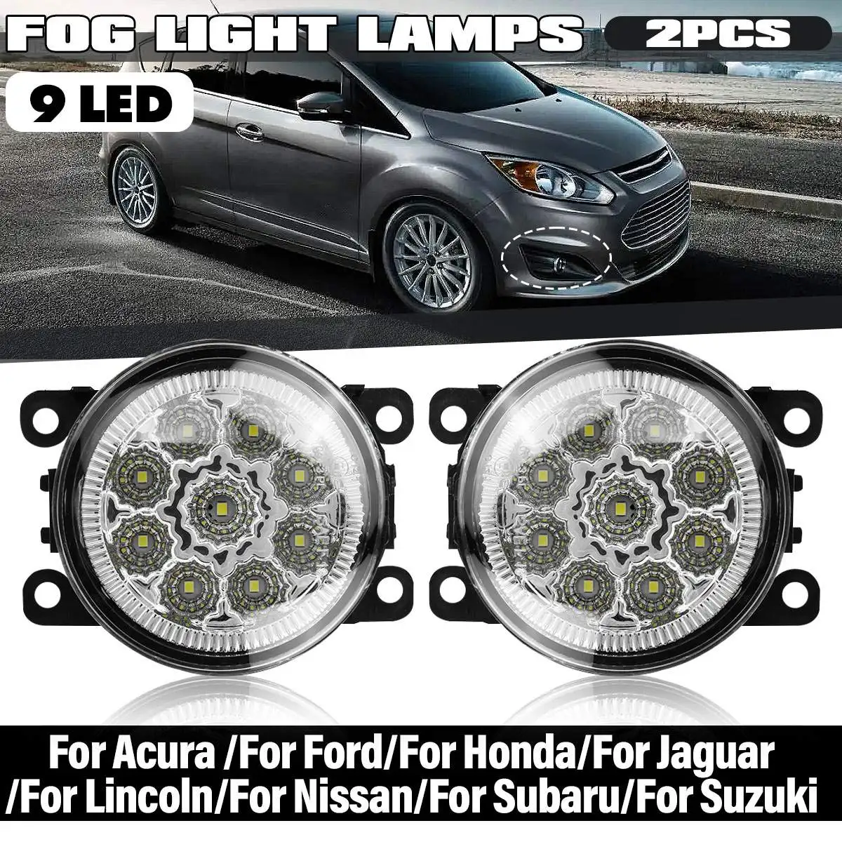 Светодиодные противотуманные фары 2 шт. для FORD focus 3 TRANSIT TOURNEO CUSTOM FOCUS MK2/3 Mitsubishi Grandis