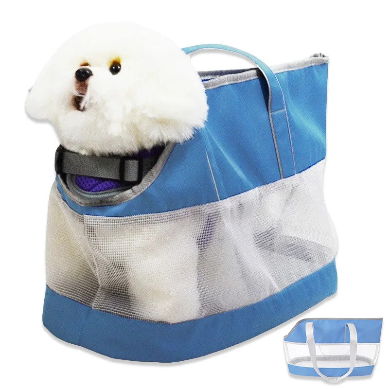 

Creative Pet Bag Grid Breathable Portable Dog Cat Outing Handbag Summer Shoulder Durable Foldable for Small Pets Outdoor Travel