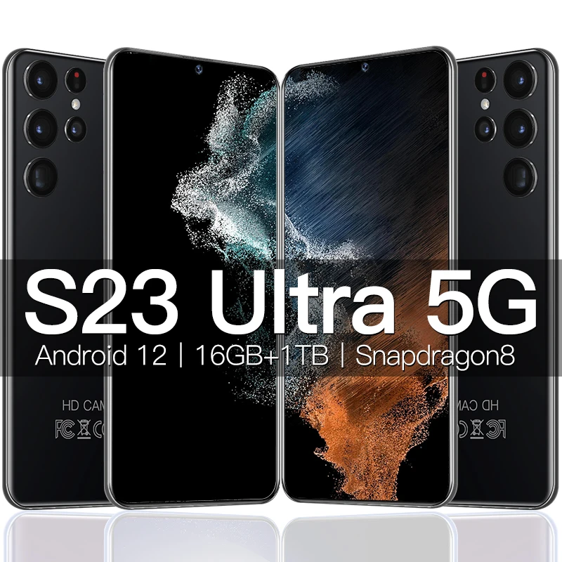 

S23 Ultra 5G Android Smartphone 6.8 Inch 16GB+1TB Snapdragon 8 Gen 1 6000mAh Unlocked Mobile Phone
