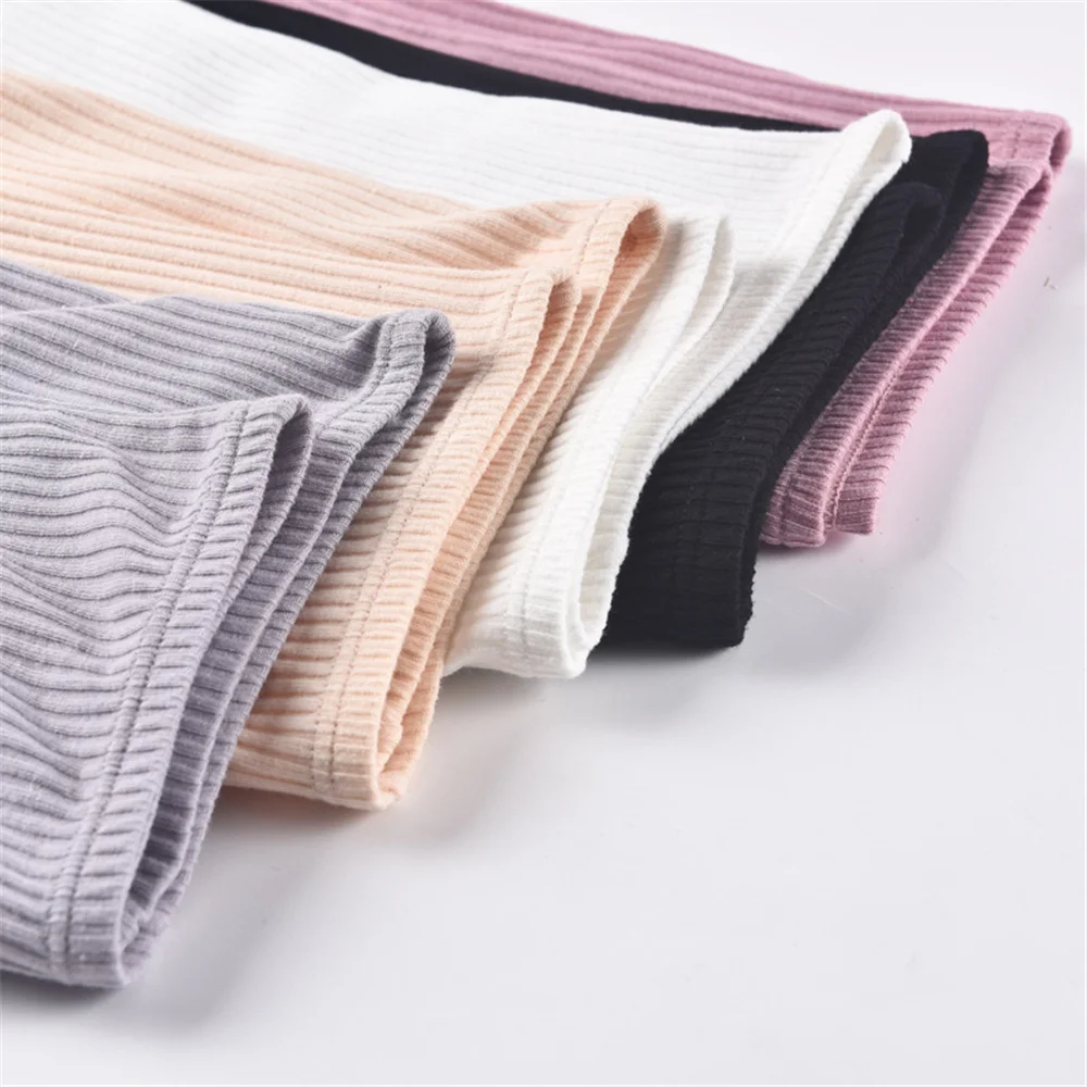 Women Safety Short Pants Lingerie Panties Security Ribbed Striped Seamless Elastic Underwear Anti Chafing Thigh Band Underpants