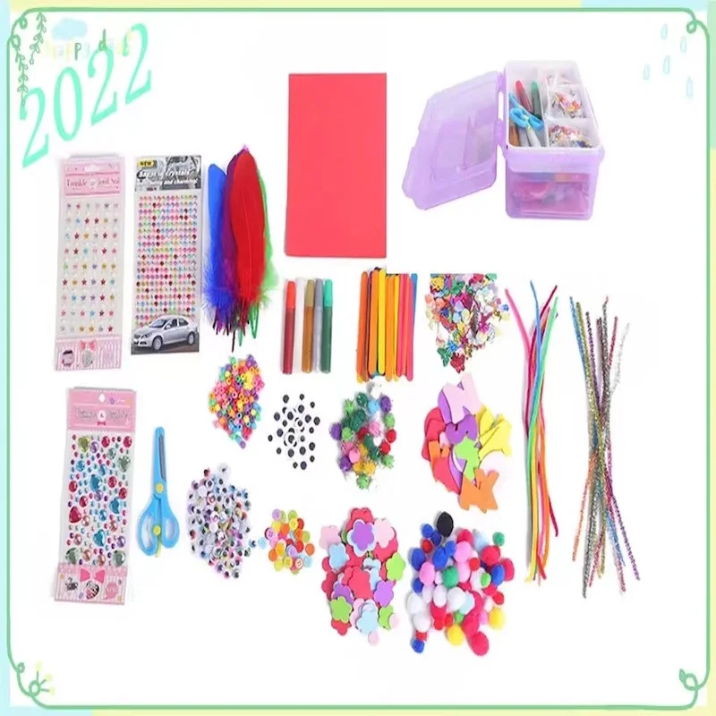 

1000 шт. Коробка С Сокровищами, плюшевые палочки/помпоны радужных цветов, пазлы Shilly-Stick, игрушки для творчества, ручное искусство, творческие р...