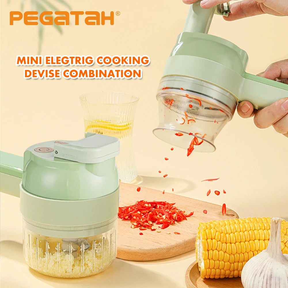 Купи Portable Blender Kitchen Accessories Appliances Gadget Food Processors 4 In1 Multifunctional Electric Vegetable Cutter Slicer Ga за 1,162 рублей в магазине AliExpress