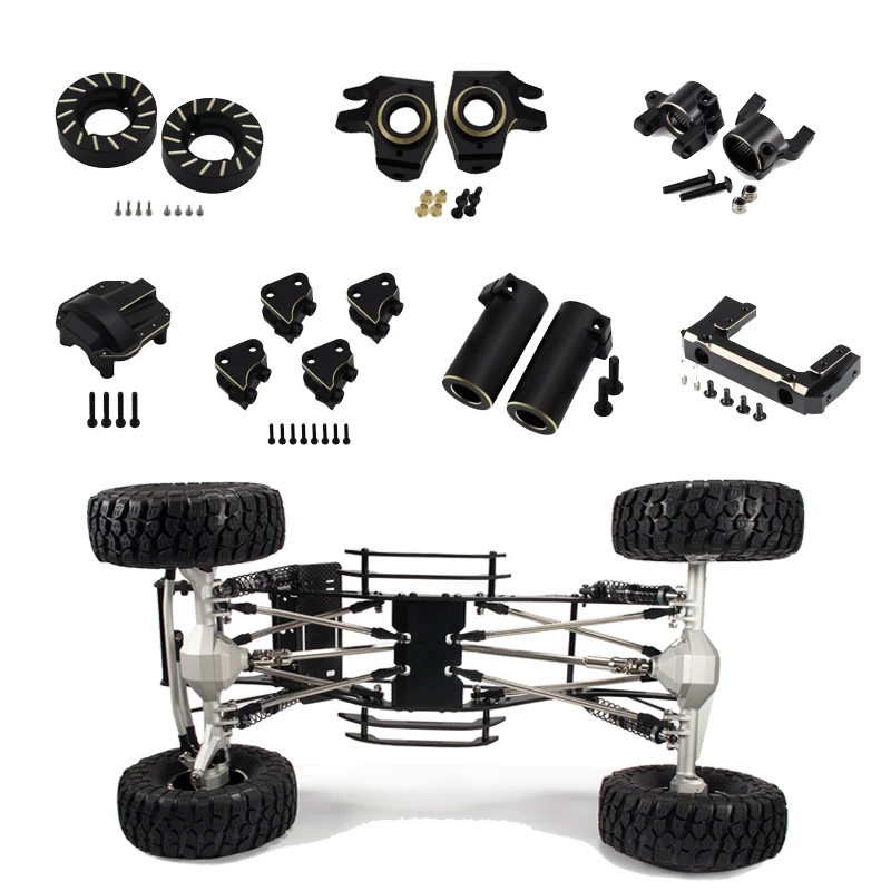 Черный латунный дифференциальный чехол RCGOFOLLOW SCX10 II AR44 противовес для рулевых