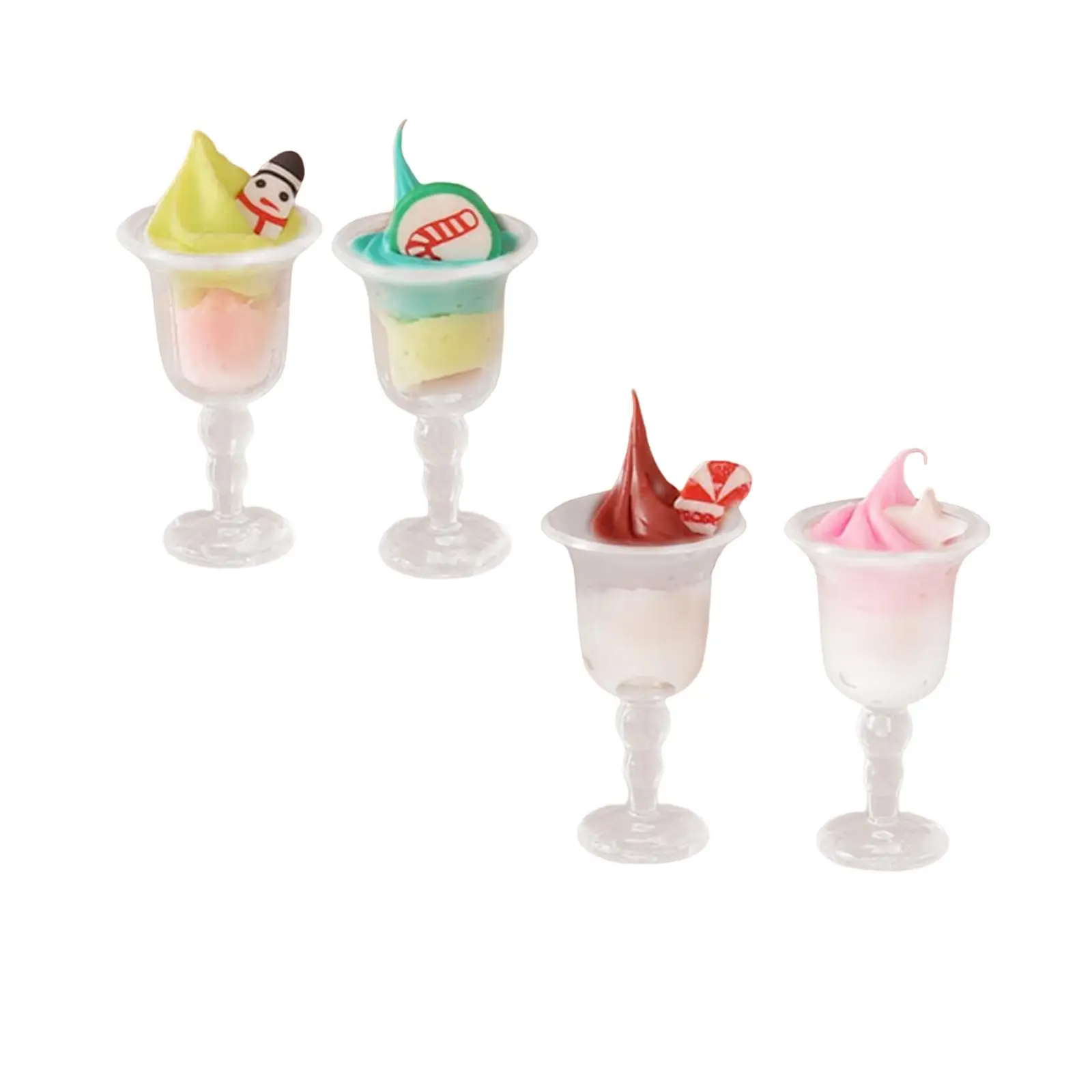 

1/12 Scale Dollhouse Ice Cream Dollhouse Decoration Accessories DIY Scene Accessories Tiny Food Pretend Play Toy for Decoration