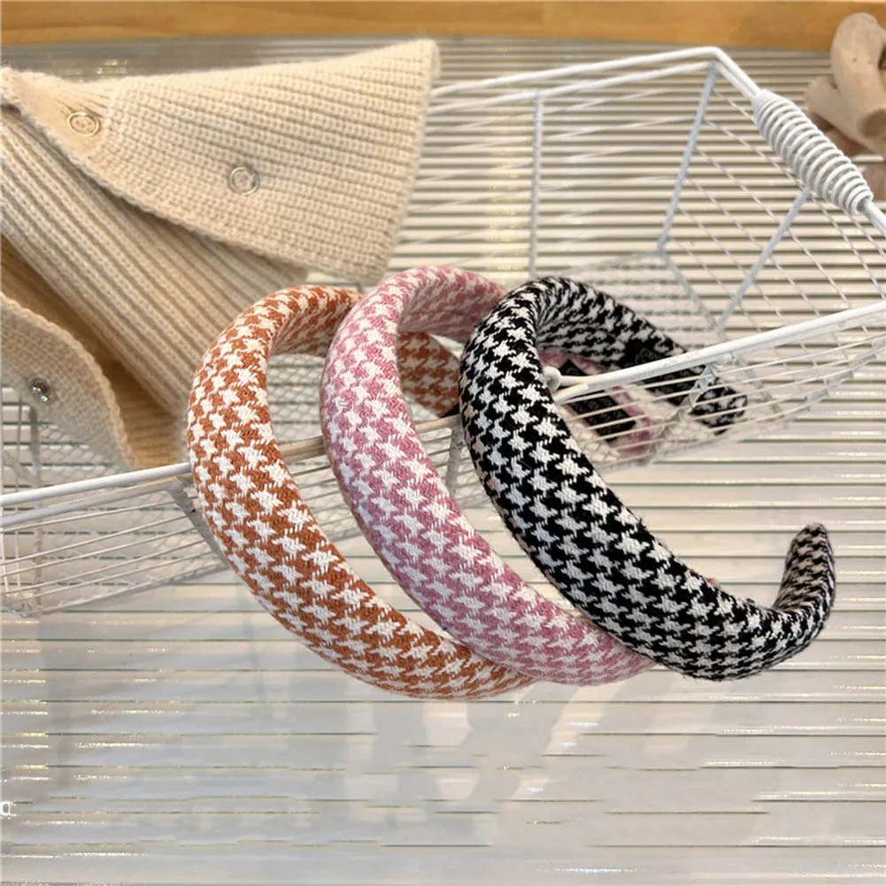 

New Wide Hair Hoop Hair Bands For Women Girl 2022 Plaid Knitted Headband Korean Hairbands Headdress Hair Accessories Gifts