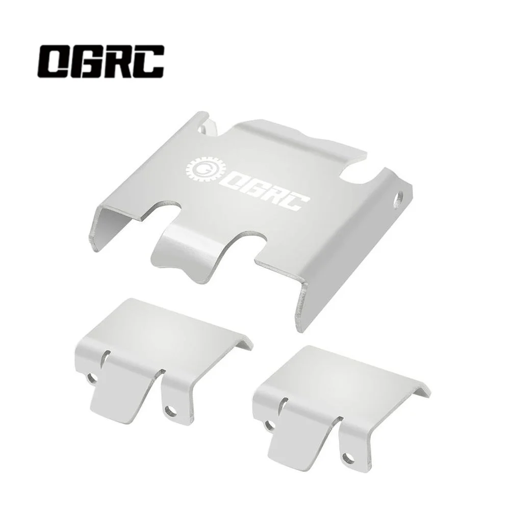 

OGRC Stainless Steel Chassis Armors RC Skid Plate Axle Protector for TRX4M 1/18 RC Crawler Car