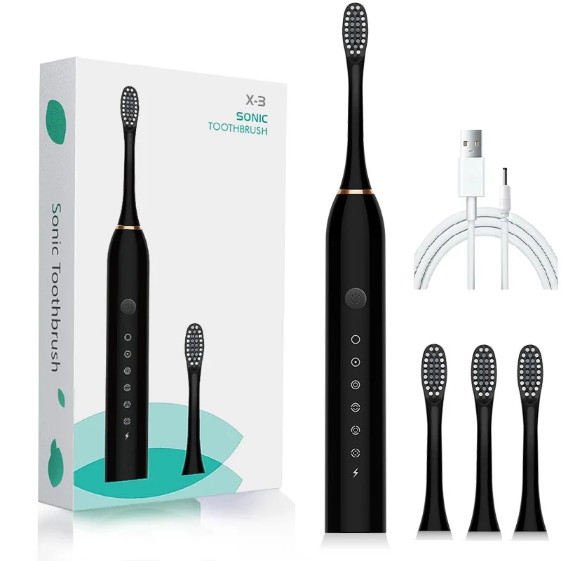 Зубная щетка электрическая ультразвуковая с зарядкой от USB 6 режимов - купить по