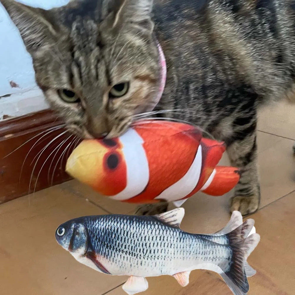 

Новая тренировочная игрушка для кошек, плюшевая набивная подушка в форме рыбы, Высококачественная Подушка С Кошачьей Мятой, 30 см, с застежко...