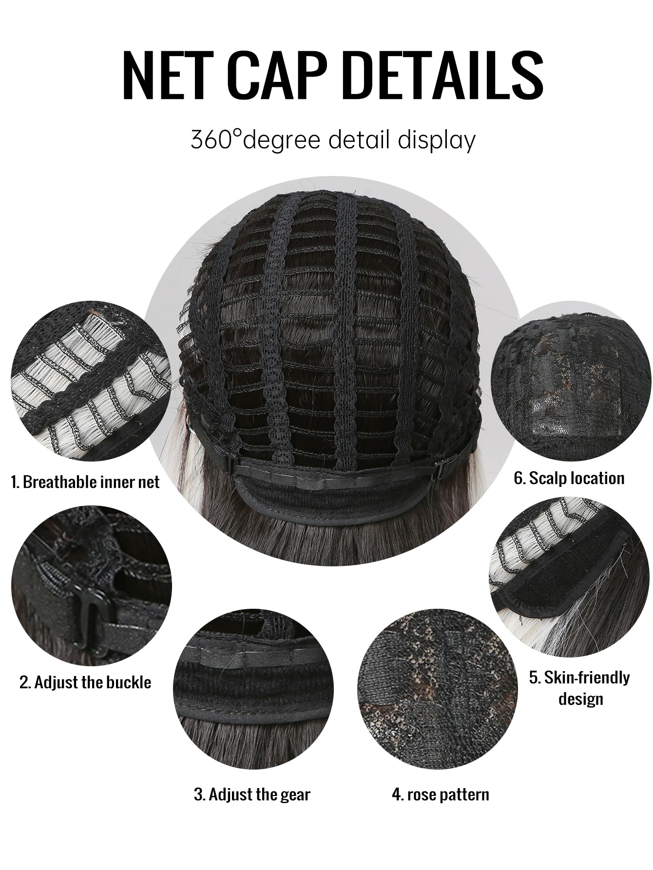 Long Natural Wavy Synthetic Wig Black Highlight White Wigs with Bangs for Women Cosplay Lolita Daily Party Heat Resistant Fibre