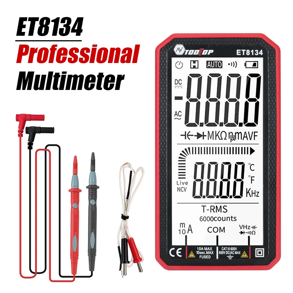 

4.7 Inch LCD Display Multi-Tester 6000 Counts True RMS 10A 600V Digital Smart Multimeter