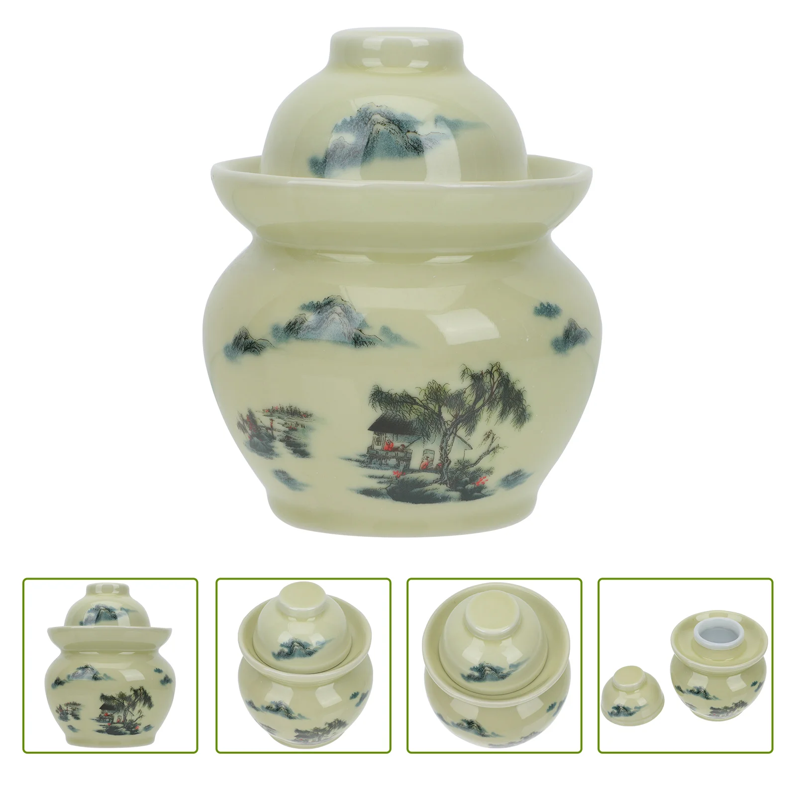 

Food Grains Holder Ceramic Pickle Jar Storage Tank Pickled Vegetable Pot Holder