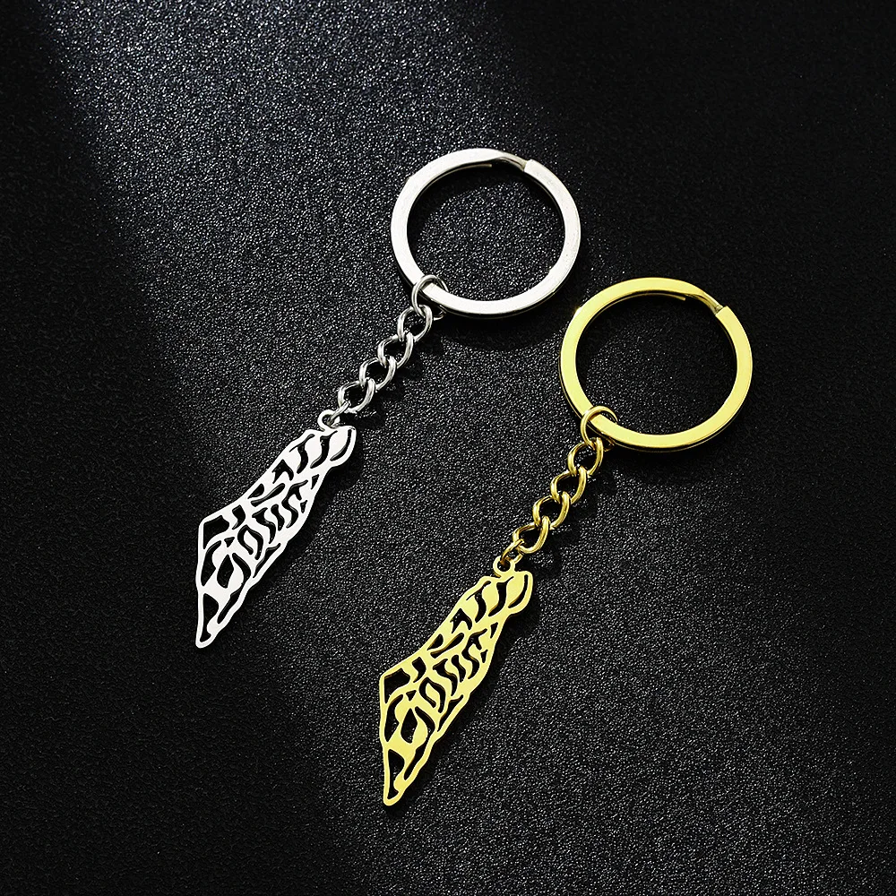 Трансграничная титановая сталь карта Израиля брелок аксессуары украшения для