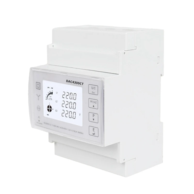 Promotion! Multi-Function LCD Din Rail Energy Meter Modbus RS485 45-65Hz Three-Phase Four-Wire