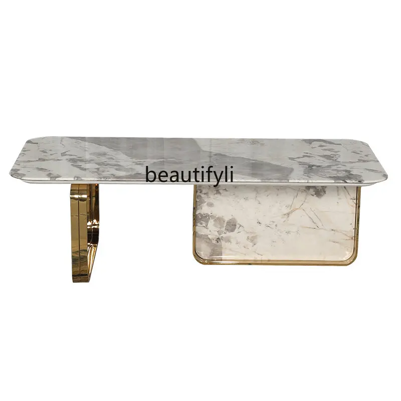 

yj Modern Minimalist Living Room Coffee Table Sofa Tea Table Nordic Entry Lux Style Marble Small Coffee Table