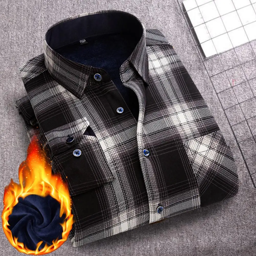 

Keep Warm Cardigan Single-breasted Plus Size Men Winter Shirt for Dating