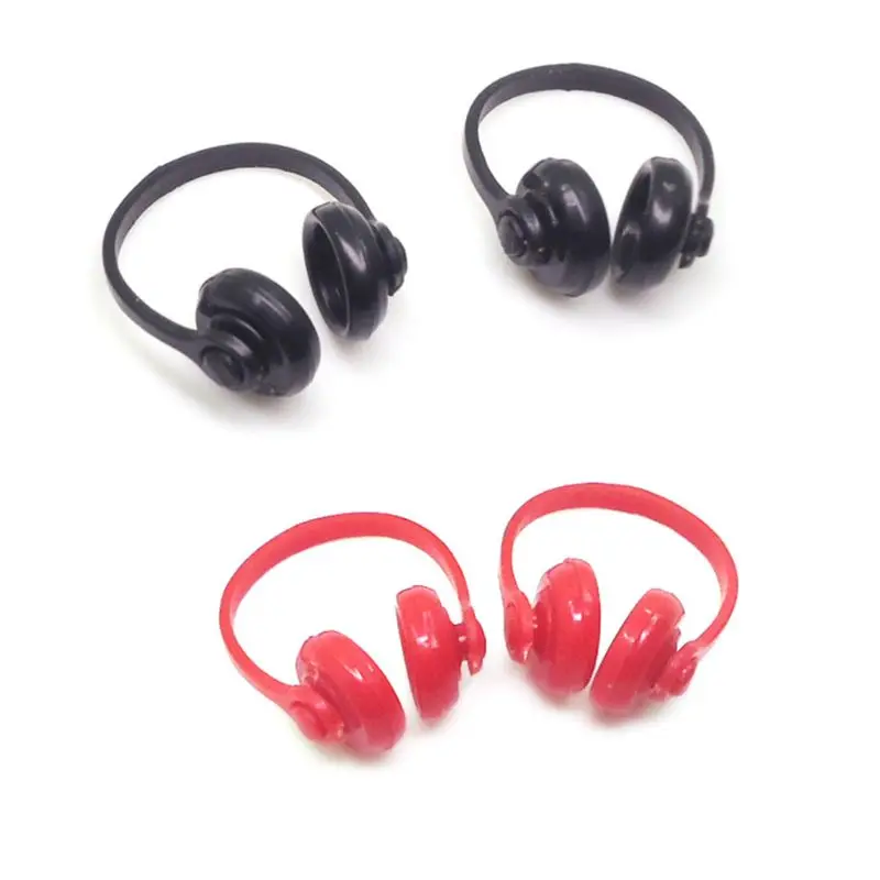 

2pcs 1:12 Scale Dollhouse Miniature Accessories Mini Doll House Earphone Headset Headphone Decor Collection Gift N0HD