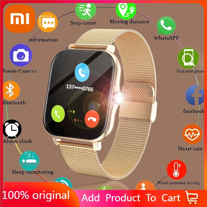 

Xiaomi Smart Watch Men 1.69" Color Screen Full Touch Fitness Tracker Bluetooth Call Smart Clock Ladies Smartwatch Women