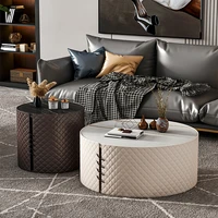 modern luxury tea table simple rock round tea table size round combination living room size apartment designer furniture