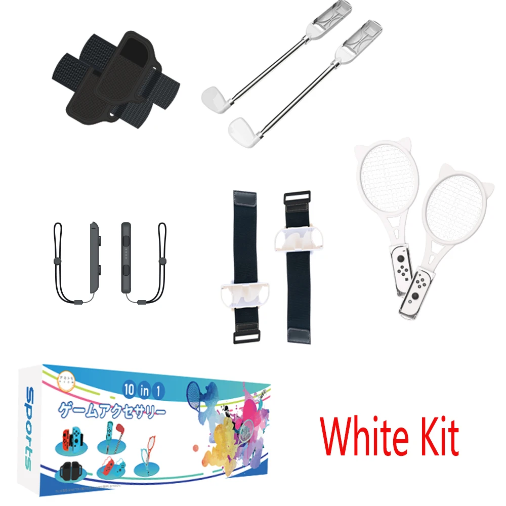 

Switch Sports Accessories Bundle for Nintendo Switch OLED Sport Game Joycon 10In 1 Kit with Controller Straps Wrist Dance Racket