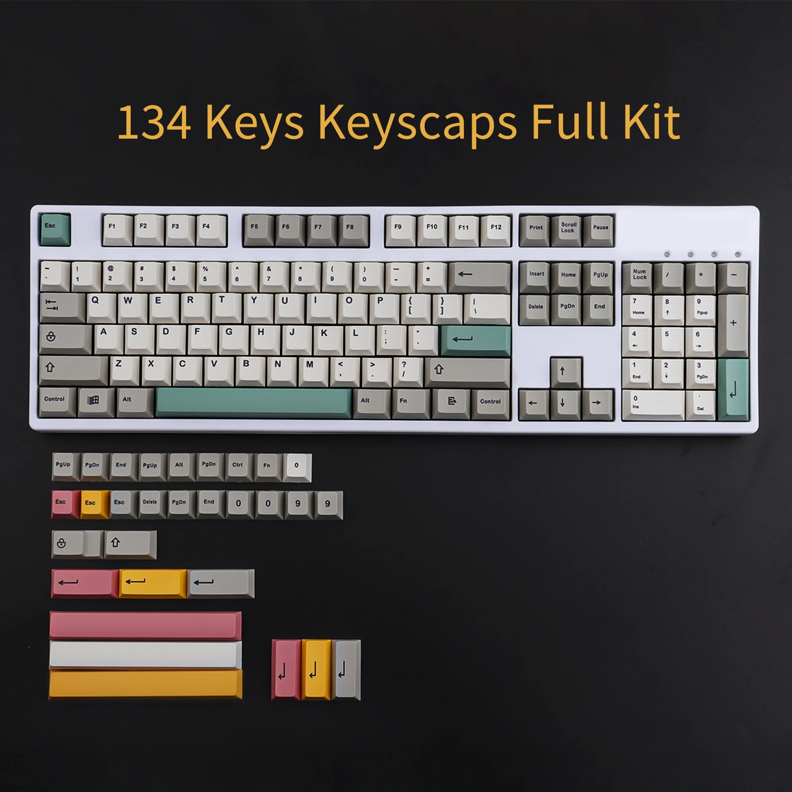 GMK 9009 Keycaps, 134 Keys PBT Keycaps Cherry Profile DYE-SUB Personalized GMK Keycaps For Mechanical Keyboard