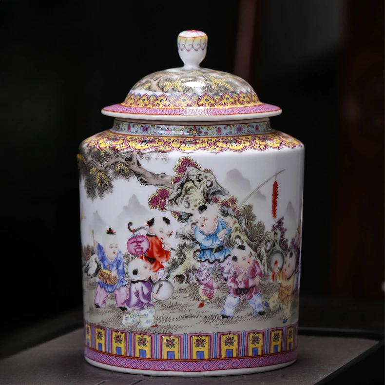 Эмалированная чайная канистра Цзиндэчжэнь чайник белая банка керамическая