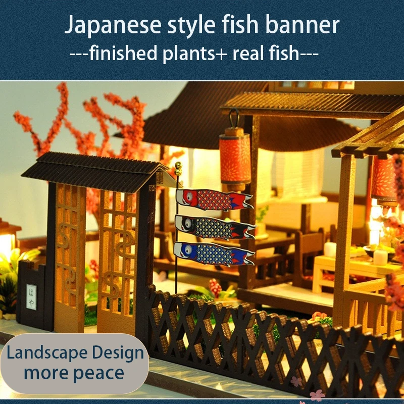 cutebee diy dollhouse japanese style villa kit wooden miniature doll houses for children birthday gift free global shipping