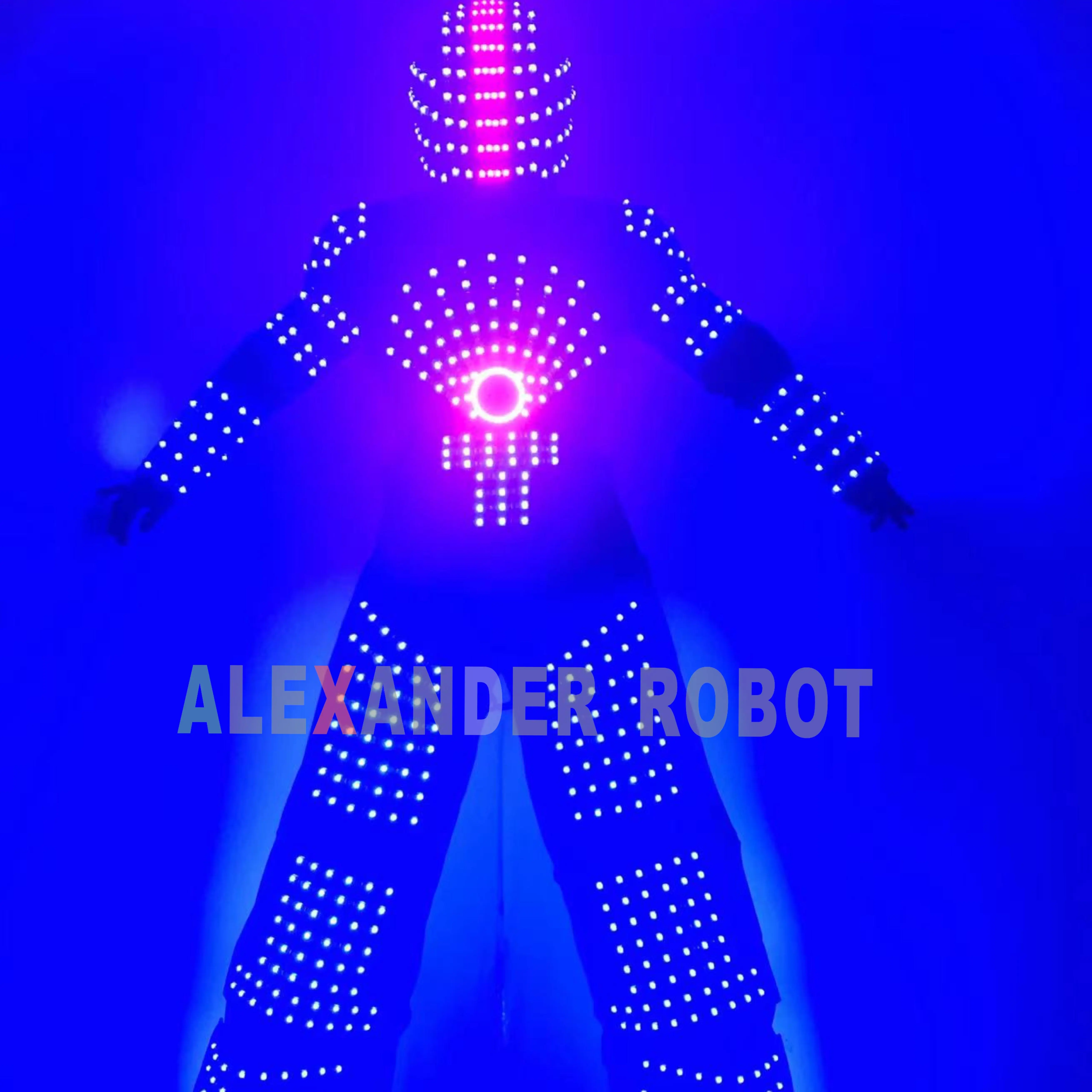 Светодиодные костюмы костюм робота светодиодная одежда на день рождения Женская