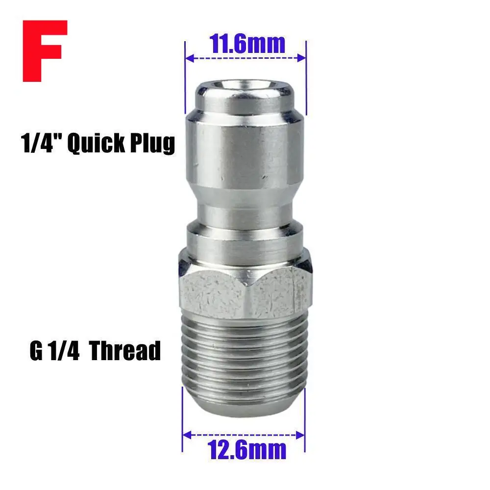 Насадка переходник с G 1/4 наружная резьба для пенной пушки коннектор Karcher Bosch AR Blue