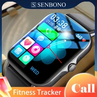 senbono 2022 new men women smart watch bluetooth call heart rate body temperature monitor sedentary reminder sport smartwatch
