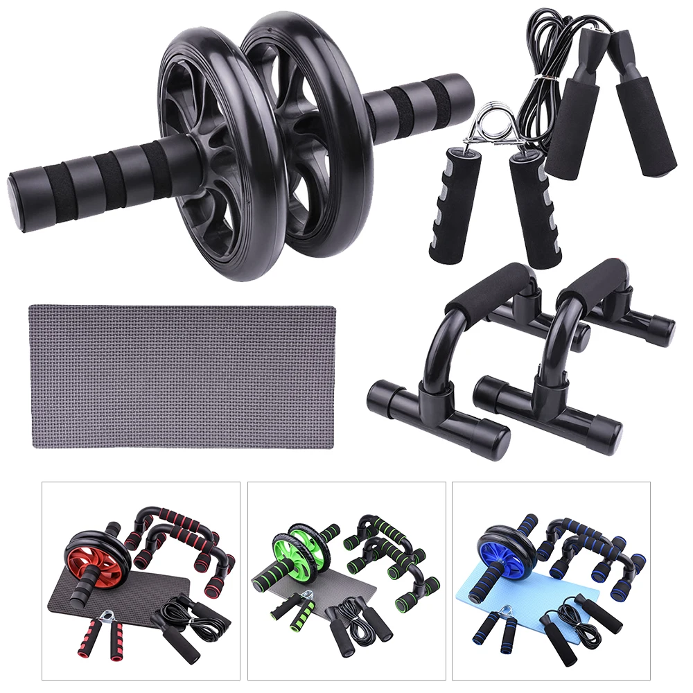 

Abdominal trainer Wheel Ab Roller Set Resistance Bands Push-up Stand Bar Home Gym Exercise Bodybuilding Muscle Training Skipping