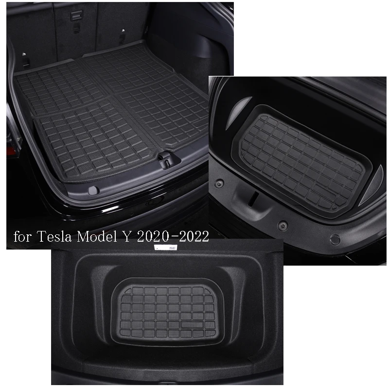 

Full Sets Trunk Mats For Tesla Model 3/Y 2020 2021 2022 Frunk & Rear Cargo Tray Liners Car Boot Lower Compartment Mat