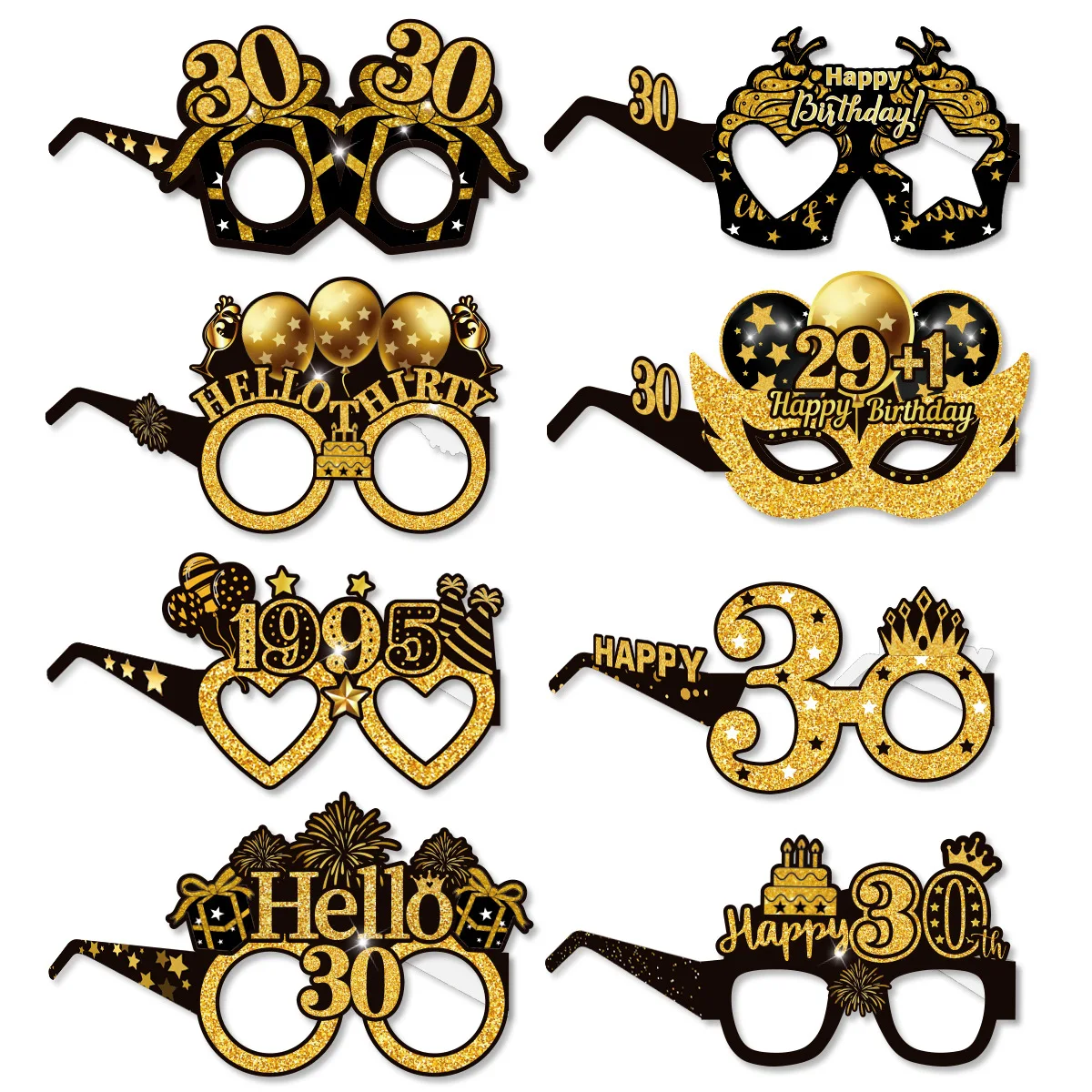 

Бумажные очки для дня рождения 8 шт.