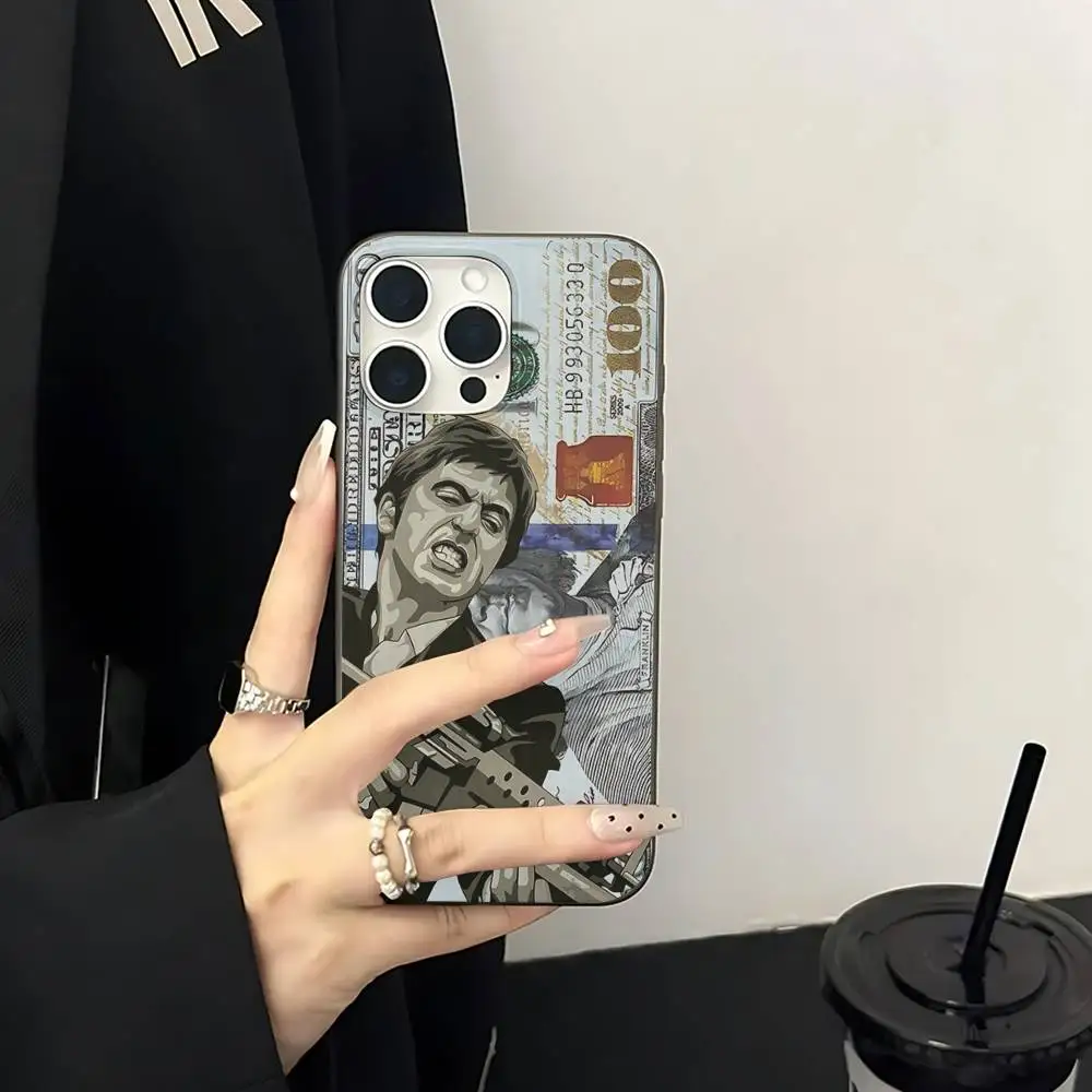 Фото Классический чехол для телефона Tonny Montana Scar-Face для iPhone 17 16 15 14 13 12 11 Pro Max Plus, гофрированный бампер-накладка на заднюю панель №3