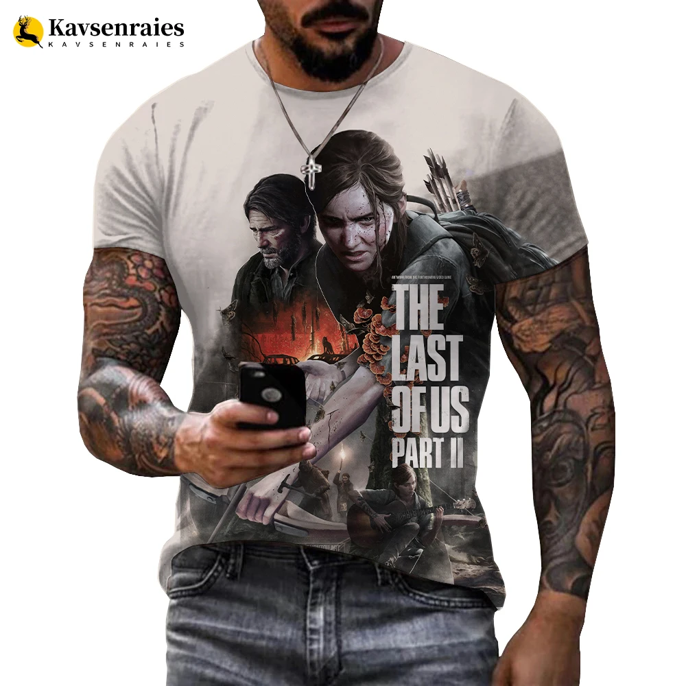 

Футболка «последний из США» часть II, уличная одежда с 3D принтом для игры, мужская и женская модная футболка большого размера, футболки для косплея в стиле Харадзюку, топы, одежда