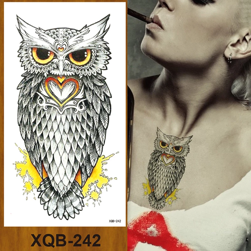 Временная наклейка на татуировку Женщина Девушка Рука Шея Лодыжка Фальшивая Татуировка Искусство Цветок Лиса Сова Слон Олень Лошадь Колибри.