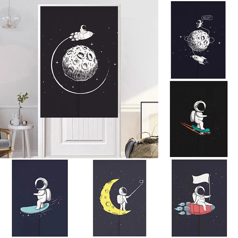 

Занавески с изображением космонавта на дверь, занавески для гостиной, спальни, кухни, полупанели, декоративные раздельные шторы
