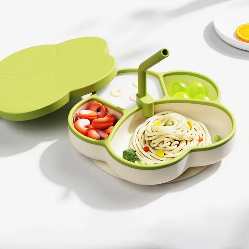 Тарелки для малышей с разделенными всасыванием силиконовые тарелки