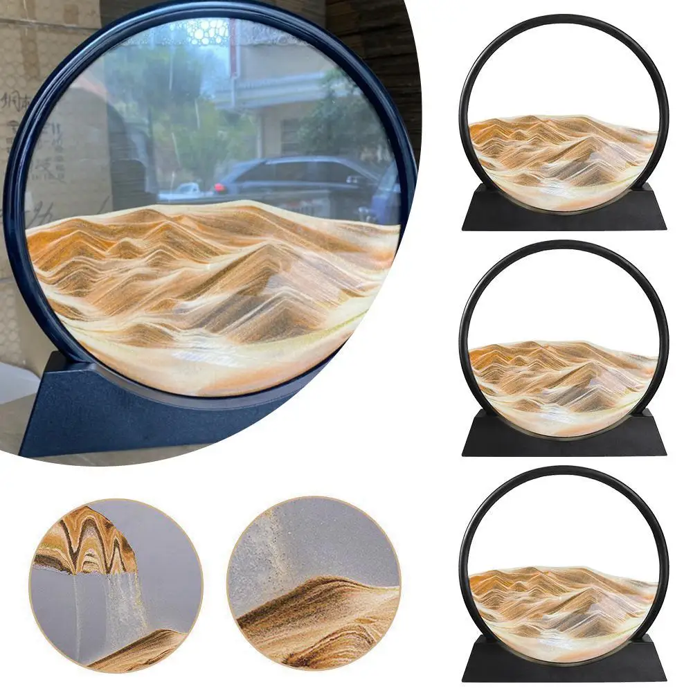 

3D движущийся песок, светодиодная настольная лампа, USB, песочные часы, художественная роспись, дисплей в движении, песочные ночники, домашний ...