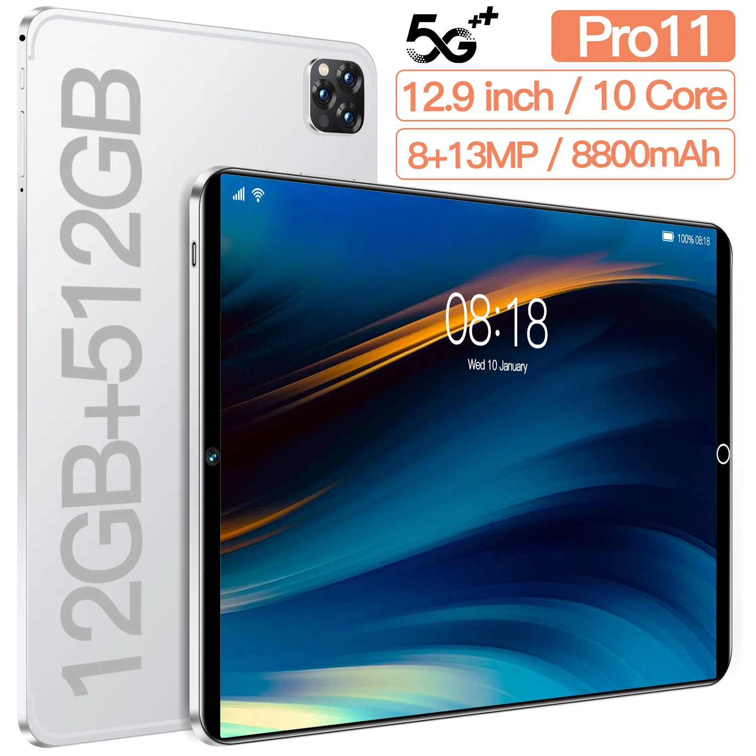 

Планшет P11 pro, 12,9 дюйма, Full HD, Android 10, две Sim-карты, 8800 мАч