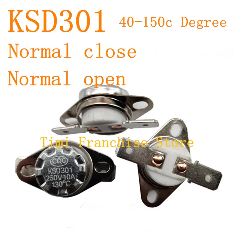 Биметаллический Термостат KSD301, 40-150c, 10 А, 250 В, терморегулятор 45c, 50c, 55c, 60c, 65c, 70c, 80c, 85c, 90c, 100c градусов
