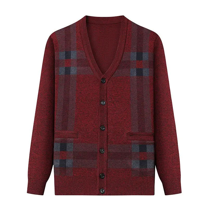 

Top Quality New Male Brand Fashion Knit Trendy V Collar Cardigans for Men Sweater Designer Casual Coats Clothes Men G31