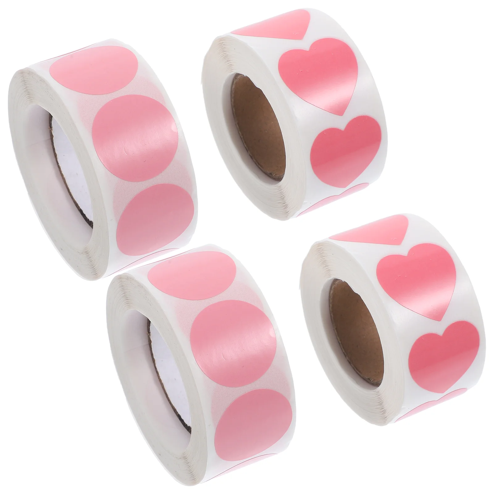 

4 Rolls Heart Stickers Gift Dot Round Wedding Decor Label Paper Pink Gifts Marking Sealing Adhesive Envelopes Labels