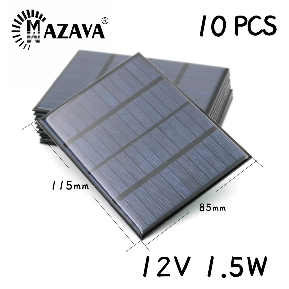 

10PCS 12V 1.5W 2W 2.5W 3W 4.2W 5W 7.5W Solar Panel Outdoor Charger Battery Home Solar Cells 115mm*85mm Polycrystalline Silicon