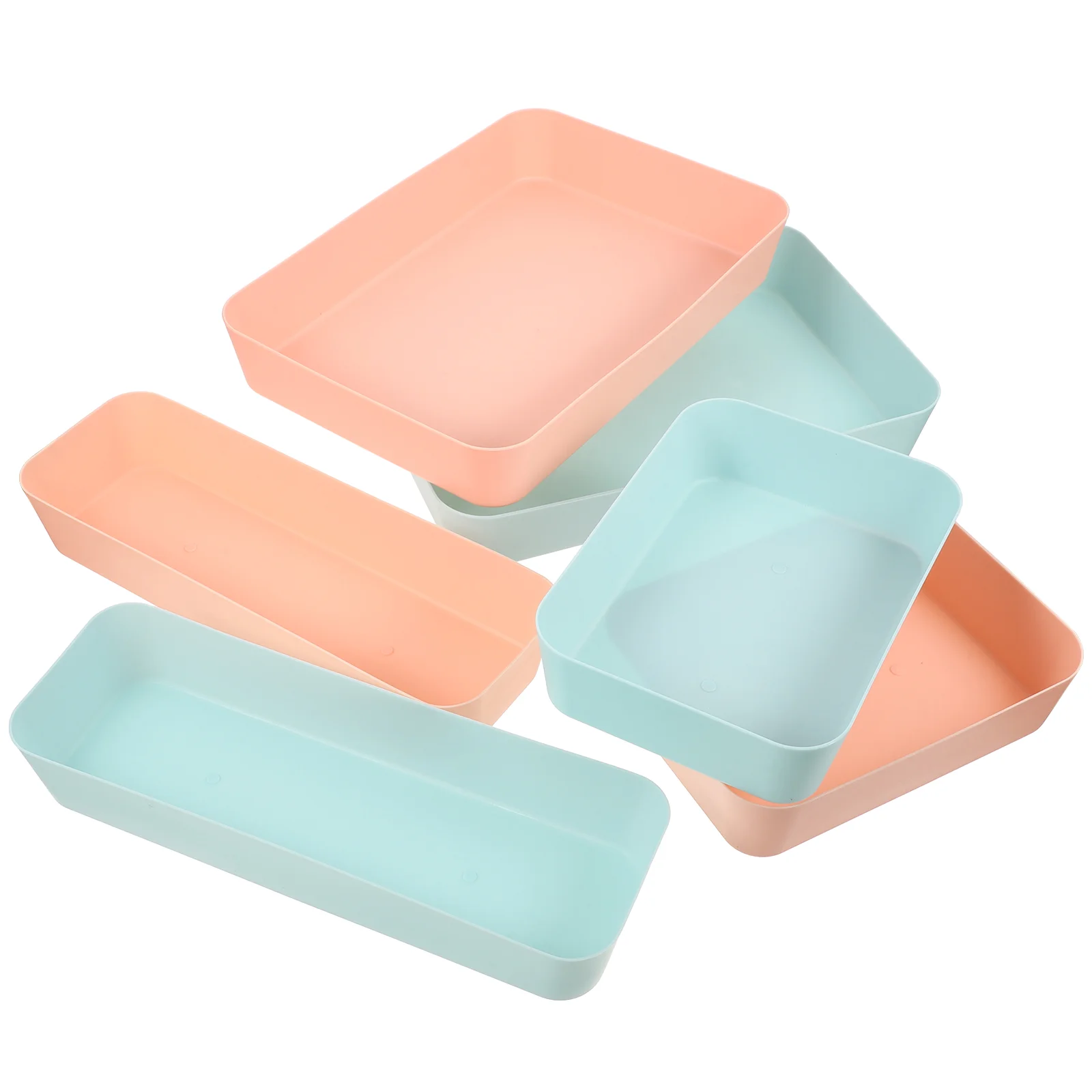 

6 Pcs Plastic Storage Organizer Cosmetics Storage Box Drawer Storage Box Tableware