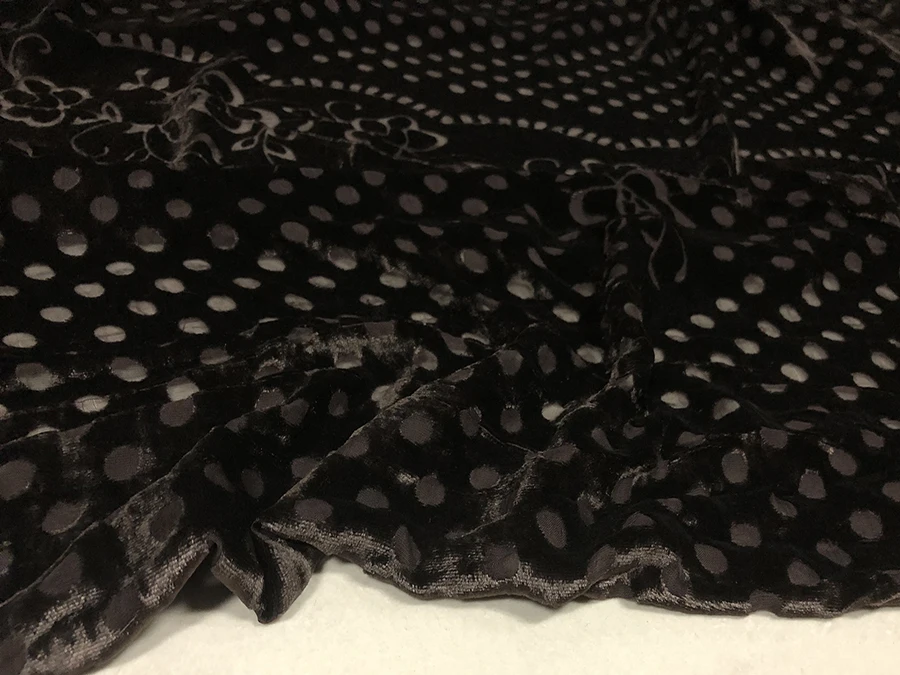 Высококачественная бархатная ткань из натурального шелка коричневая вырезанная