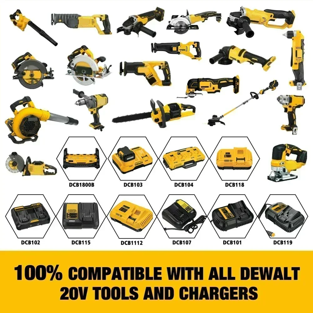 Литиевая аккумуляторная батарея для Dewalt 18 В DCB200 20 6000 мАч