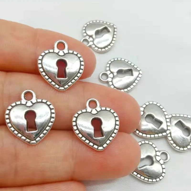 

20pcs Charms 16x14mm Antique Silver Color Love Heart Lock Charms Pendant For Jewelry Making DIY Jewelry Findings